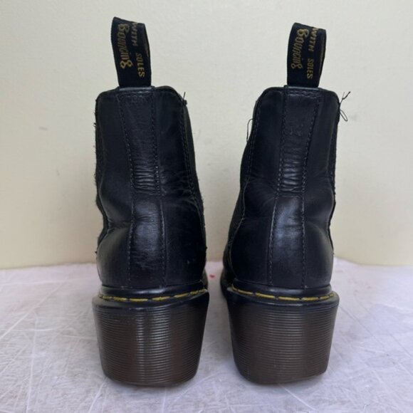 Dr. Martens Cadence Chelsea Heel Boot Black Tan Booties Leather Stretch PullOn 6 - Picture 5 of 16